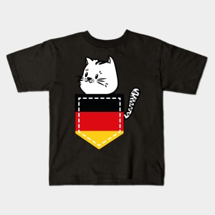 Patriotic Pocket Pussy - Cat Lover -  German Patriot Kids T-Shirt